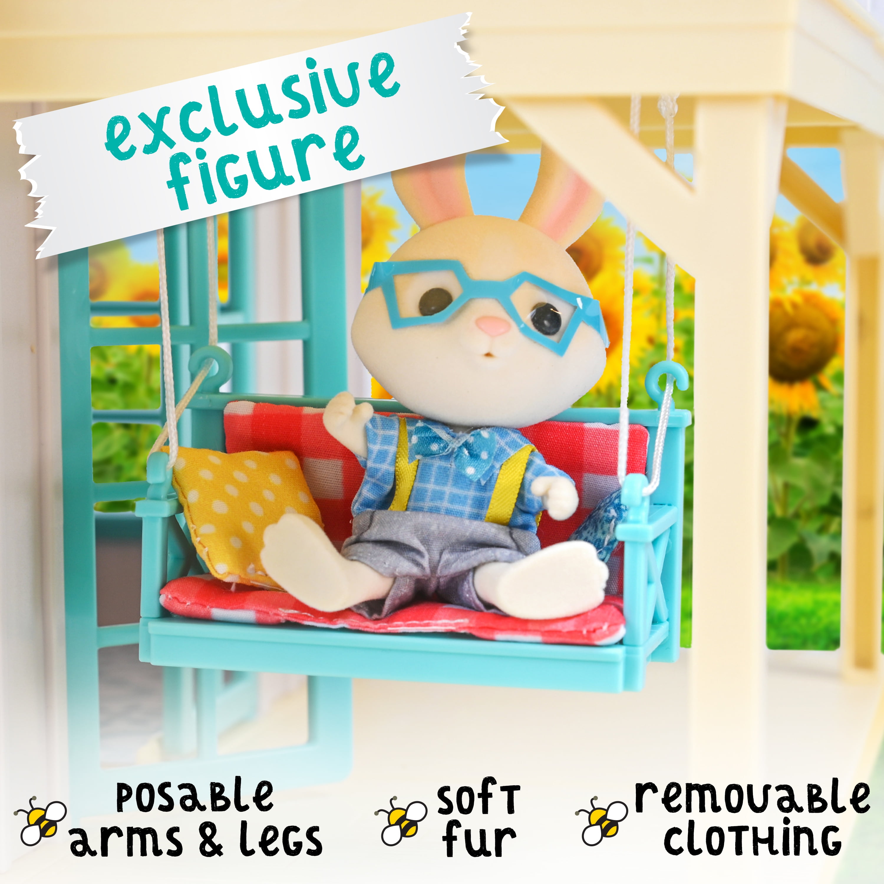 Honey Bee Acres Buzz by Farmhouse Doll Playset & Mini Figure, 25 Pieces, Children Ages 3+  (图2)