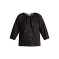 thumbnail image 6 of Time and Tru Women's Cotton Button Front Blouse with ¾ Length Sleeves, Sizes XS-XXXL, 6 of 6