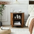 thumbnail image 5 of Wirrytor Side Table with Charging Station, The Table Behind the Sofa with Storage Space and Sliding Door, Bedside Table Accent Cabinet for Living Room, Bedroom, Entryway (Walnut), 5 of 9