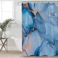 thumbnail image 4 of Blue Gold Marble Theme Shower Curtain Set ，Waterproof Fabric Shower Curtains Abstract Water Ripple Gradient Shower Curtains for Bathroom,Bathroom Decor 72"x72", 4 of 6