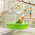 thumbnail image 4 of Cmunyle Cage Hanging Bird Bath Tub Anti Spatter Shallow Safety Design Detachable Easy Clean Bathing Box For Parrots Cockatiels Budgies Indoor Pet Bird Cage Supplies, 4 of 6