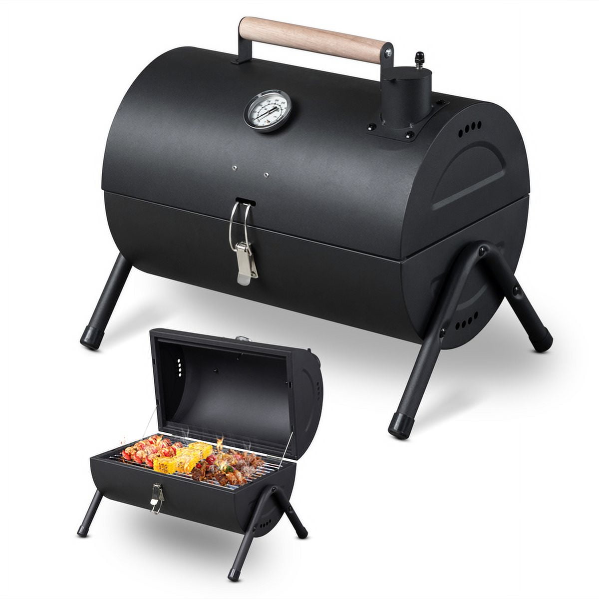 Portable Charcoal Grills, Small Portable BBQ Grill, Foldable Outdoor Camping Grill with Large Cooking Area, Perfect for Hiking, Camping, Patio, Party, Tailgating, Travel