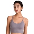 thumbnail image 5 of Baywell Women's Y Back Sports Bras Spaghetti Strap A–D Cups Low Impact Racerback Padded Yoga Running Workout Bra Purple S-2XL, 5 of 10