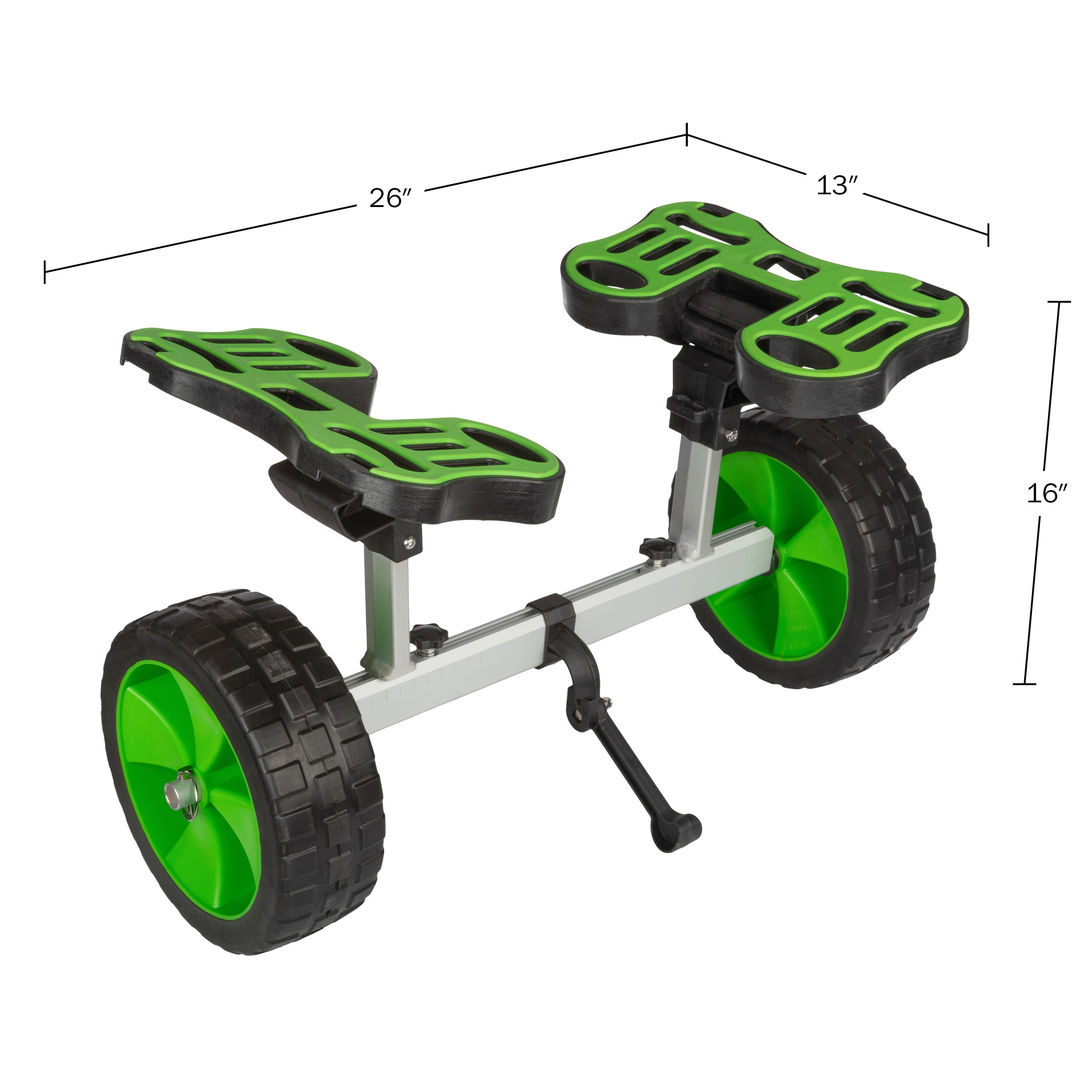 RAD Sportz Kayak Cart - 220lb Capacity Canoe Dolly with Airless Tires, Aluminum Frame, and Straps for Small Watercraft - Green - Kayak Accessories