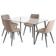 thumbnail image 1 of Comedor 4 Silla Velvet Mesa Cristal Minimal Estructura Acero beige, 1 of 8