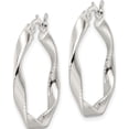 thumbnail image 2 of Sterling Silver Polished Twisted Hoop Earrings (Width 25) (Length 27.75) - Jbsp, 2 of 5