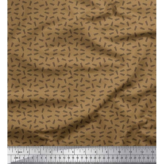 Soimoi Velvet Fabric Dot & Piano Musical Instrument Printed Fabric 1 Yard 58 Inch Wide