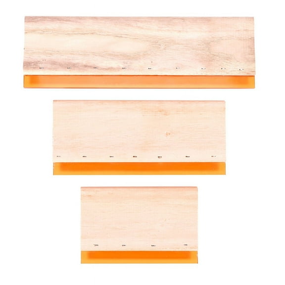 3 Pcs Silk Screen Printing Squeegee Ink Scaper Scratch Board Tools 16cm 24cm 33cm wood   rubber0782