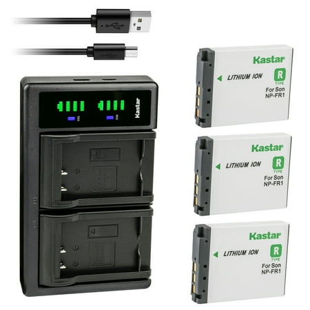 Kastar 3-Pack NP-FR1 Battery and LTD2 USB Charger Replacement for Sony Cyber-Shot DSC-P150/L Cyber-Shot DSC-P150/S Cyber-Shot DSC-P200 Cyber-Shot DSC-P200/B Cyber-Shot DSC-P200/R DSC-P200/S Camera