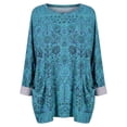 thumbnail image 4 of Long Sleeve Shirts for Women Pocketed Long Sleeve Casual Legging Match Work Blouse Womens Shirts Dressy Casual Blue L, 4 of 5