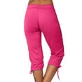 thumbnail image 6 of felwors Womens Capris for Summer 2026 Casual Yoga Gym Capri Leggings with Drawstring Shorts High Waisted Cropped Beach Pants (Hot Pink, 3XL), 6 of 7