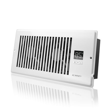 Furnace Register Fan AC Infinity AIRTAP T4, Quiet Register Booster Fan with Thermostat Control. Heating Cooling AC Vent. Fits 4