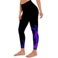 thumbnail image 3 of DDAPJ pyju High Waisted Leggings for Women Plus Size, Novelty 3D Flame Print Casual Skinny Pants Tummy Control Yoga Tights Butt Lifting Workout Legging Buttery Soft Purple L, 3 of 6