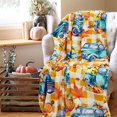 thumbnail image 5 of Fall Throw Blanket Pumpkin Blanket Thanksgiving Decor Cream Ivory Autumn Pumpkin Print on Soft Fleece Beige for Couch/Chair (60" x 50"), 5 of 5