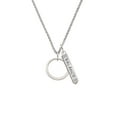thumbnail image 2 of Delight Jewelry Silvertone Large Karma Ring Silvertone Balance Bar Charm Necklace, 23", 2 of 4