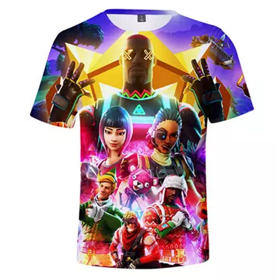Fortnite Tshirt - 3D Print Design - Quick Dry - Crew Neck T-Shirt