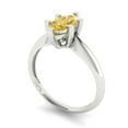 thumbnail image 2 of 1 ct Marquise Cut Yellow Moissanite Solitaire 18K White Gold Womens Engagement Ring, 2 of 5
