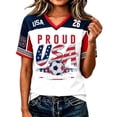 thumbnail image 3 of 2026 New USA Soccer Jersey for Women, United States Jersey Soccer, V Neck Short Sleeve Football Tee, USA Flag Soccer Jersey Sport Top for Adult(Watermelon Red, 2XL), 3 of 6