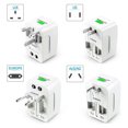 thumbnail image 2 of Graflsoa Universal Travel Adapter - Compact Multi-Purpose Plug for EU/US/UK/AU, 6A 110-240V, White, Lightweight & Durable Design, 2 of 6