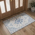 thumbnail image 4 of 2x7 Area Rugs for Hallway Machine Washable Non Slip Runner, Low Pile Lightweight Vintage Floral Print Rug for Laundry Room, Bedroom, Bathroom, Entryway, Dusty Blue Floral, 4 of 4