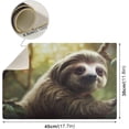thumbnail image 3 of SKYSONIC Cute Adorable Sloth Dish Drying Mat PU Leather Drying Pad for Kitchen Water Absorption Heat Resistant Home Decoration Mat 17.7×11.8 IN, 3 of 6