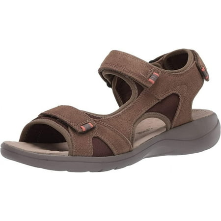 Clarks 26150203: Women'S Saylie Spin Taupe Suede Sandal (8 Wide US Women)