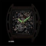 GUANQIN Men Japan Automatic Mechanical Luminous Tonneau Design Stainless Steel/Leather/Rubber Wrist Watch Skeleton Tourbillon Sapphire Crystal Waterproof Self-Winding Clock