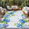 thumbnail image 2 of Blue Hydrangea Floral Outdoor Rug for Patio/Deck/Porch, Non-Slip Large Area Rug 5 x 8 Ft, Spring Butterfly Watercolor Flower Indoor Outdoor Rugs Washable Area Rugs, Camping Rug Carpet Runner, 2 of 8