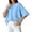 Sky Blue, variant on Women Summer Solid Color Round Neck Short Sleeve Cape Top Loose Fit Casual Pullover Blouse