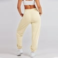 thumbnail image 5 of felwors Women's High Waisted Ultra Soft Modal Joggers Running Sweatpants Casual Lounge Pants with Pockets Beige, XL, 5 of 6