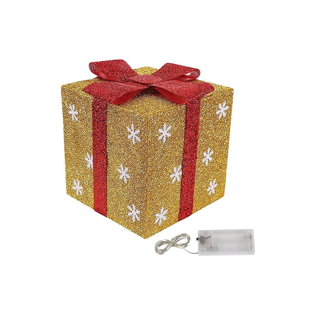 Regalo Iluminadas De Navidad Cajas De Regalo De Copos De Nieve Decoración De Navidad Para Interiores Y Exteriores Para Fiestas Navideñas Árbol De Navidad Patio Porche Césped Hogar Serendint HA045241-03