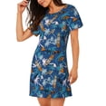 thumbnail image 2 of Naloa Hawaiian Style Print Women Nightgowns,Womens Loungewear,Short Sleeve Sleepwear,Comfy Ladies Nightdress, 2 of 6