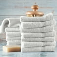 thumbnail image 2 of Clara Clark Bath Towels Set, 100% Cotton Luxury Soft Set of 12 Multipurpose Wash Cloths, White, 2 of 7
