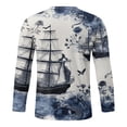 thumbnail image 5 of TSADFHJI Chemises pour Hommes Pack Automne et Hiver Mode Imprimé Col Rond Manches Longues T-Shirt Rétro Imprimé Complet m Blanc, 5 of 5