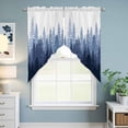 thumbnail image 6 of Navy Blue Ombre Kitchen Window Curtains, Swag Curtains Valance for Bedroom Living Room Bathroom, Primeval Forest Modern Abstract Art Aesthetics Rod Pocket Window Curtain Block Drapes 2 Panels 36"x63", 6 of 9