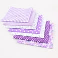 thumbnail image 4 of 7 Pcs/set Printed Cotton Patchwork Fabric Squares Bundle cloth patchwork printed fabric Quilting Scrapbooking Sewing Craft DIY Cloth, Purple, 25x25cm, 4 of 5