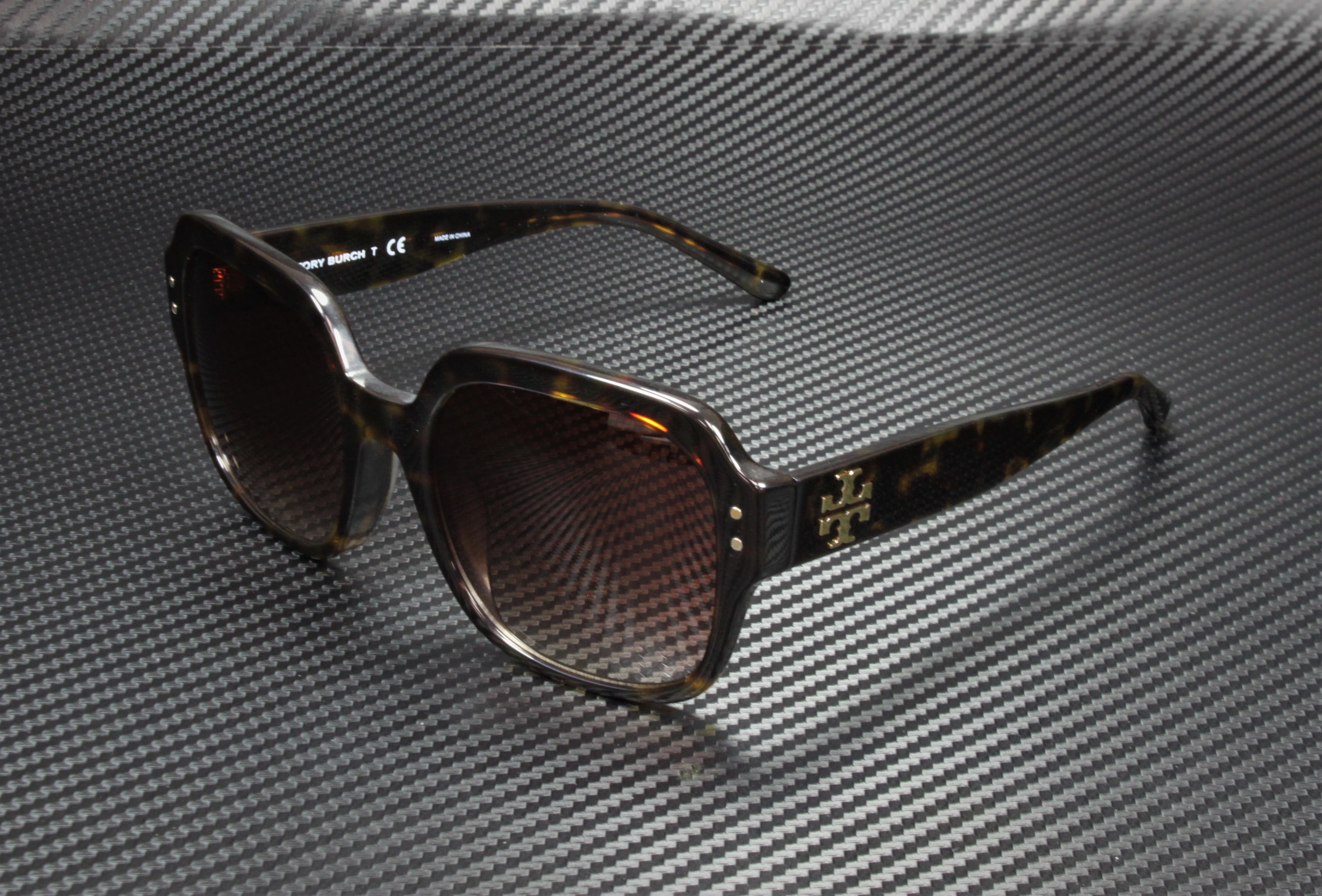 Tory Burch TY 7143U Plastic Womens Square Sunglasses Dark Tortoise 56mm Adult