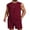 Wine Red, variant on COOFANDY Casual Short Sets Men' 2 Piece Outfits Sleeveless T-Shirt and Shorts Set Summer Lightweight Knit Set