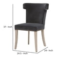 thumbnail image 5 of Dining Chair with Sculpted Wingback and Nailhead Trim, Black, 5 of 5