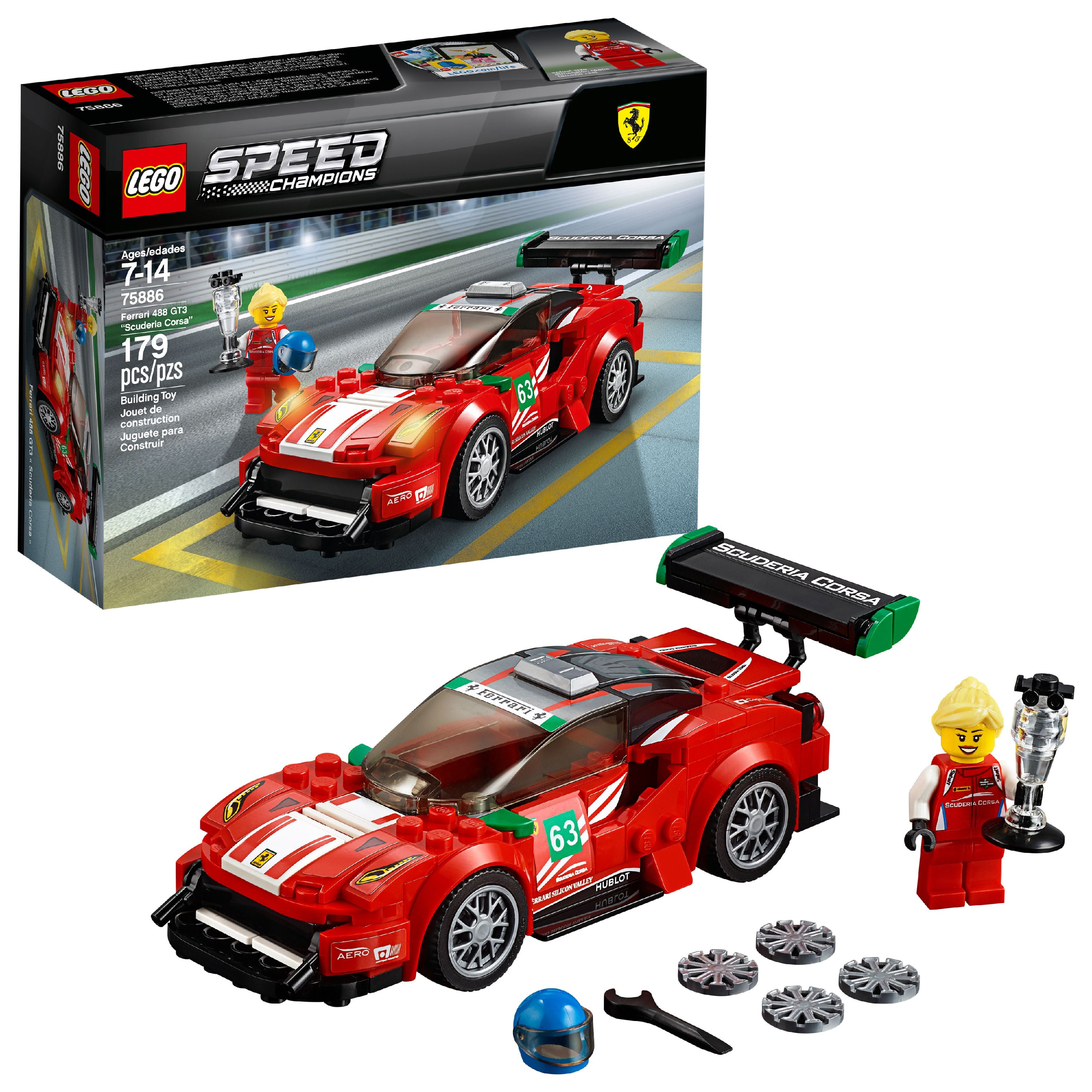 LEGO Speed Champions Ferrari 488 GT3 Scuderia Corsa 75886 - Walmart.com