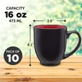 thumbnail image 5 of Bistro Coffee Mugs 16 oz. Set of 10, Bulk Pack - Great for Tea, Cocoa, Diner, Travel mugs - Red, 5 of 5