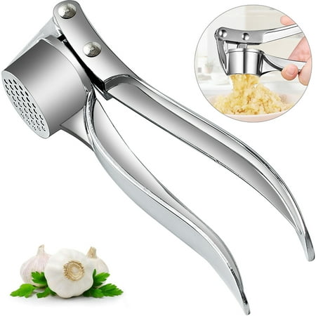 Garlic Press Easy Clean, Hand-Held Peel and Press Tool for Garlic and Ginger, Stainless (Best Way To Peel Garlic)