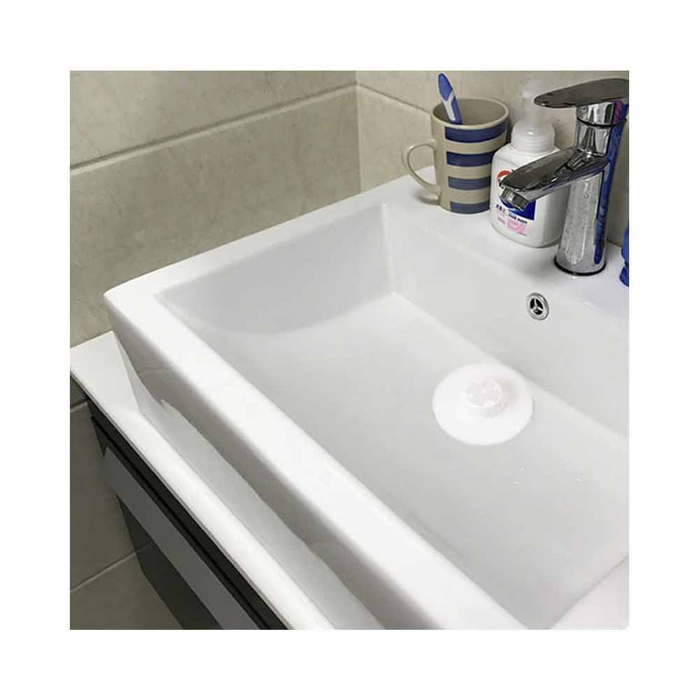 ATB Sink Tub Hair Catcher Bath Drain Shower Strainer Cover Trap Basin Stopper Filter, White, Variable