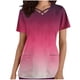 thumbnail image 2 of Fiudx Tops para Mujer Top de Ropa de Enfermería con Bolsillo y Cuello En V de Manga Corta de Color Degradado Informal a La Moda para Mujer, 2 of 5