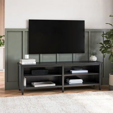 RealRooms Farmhouse Console for TVs up to 75", Black Oak