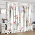 thumbnail image 4 of Flower Curtains Watercolor Pink Peach Blossom Leaves Nature Spring Pattern Blackout Print Rod Pocket Window Drapes for Bedroom Living Room 52x84in, 4 of 6