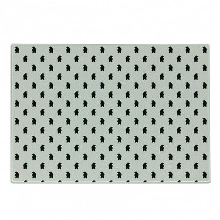 

Animal Cutting Board Bear Silhouettes on Cream Background Abstract Simplistic Style Pattern Print Decorative Tempered Glass Cutting and Serving Board Small Size Cream and Black by Ambesonne