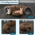 thumbnail image 4 of PETMAKER Cat Tunnel with Cat Bed - Multifunctional Cat Tunnel Bed, Brown, 4 of 11