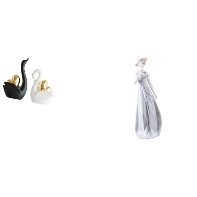 Elegantes figuras de cisne de para pareja, decoración artística, estatua nórdica moderna para niña, adorno de mesa para estantería, entrada,