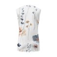 thumbnail image 5 of ICHUANYI Clearance Women Fashion Summer Sexy Fold Printed Regular Lace Sleeveless V Neck Button Top(Gray, XXL) ICHUANYI WER2023080703409, 5 of 5